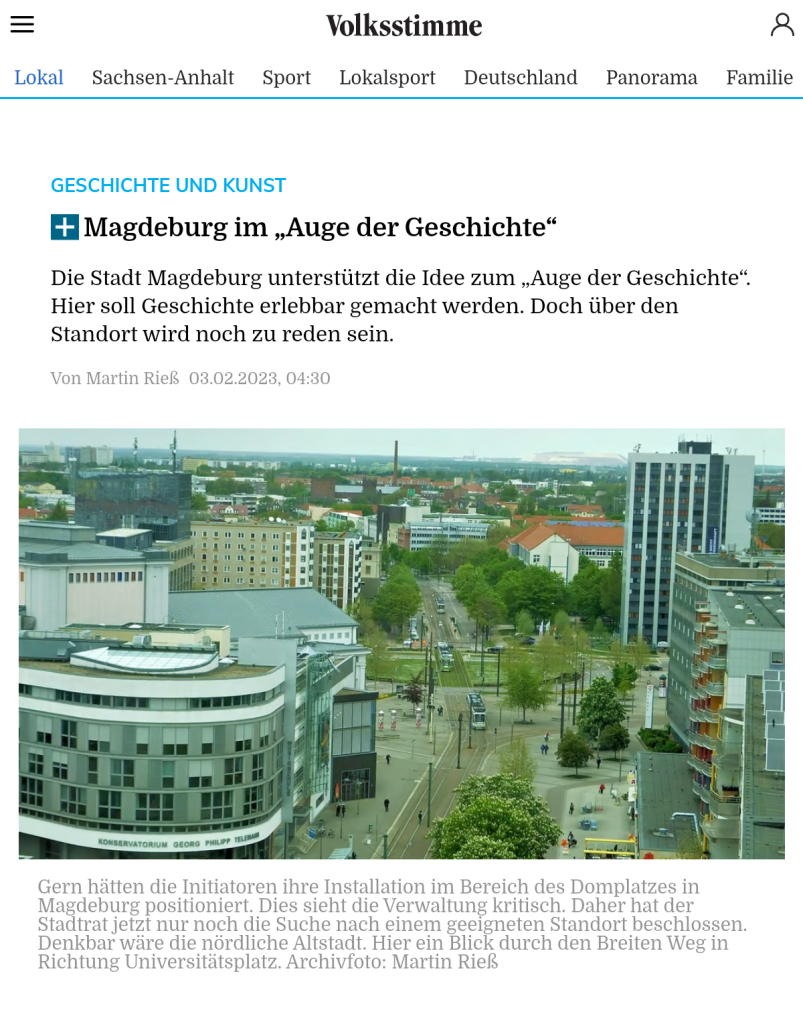 Volksstimme Magdeburg berichtet über das Projekt